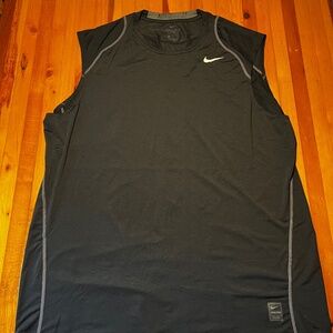 Nike Pro Black Dry Fit Fitted Sleeveless Top Large